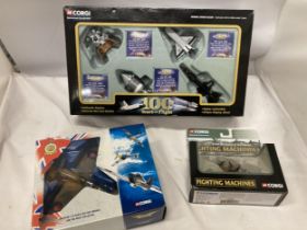 THREE BOXED CORGI DIECAST MODELS, 100 YEARS OF FLIGHT ETC