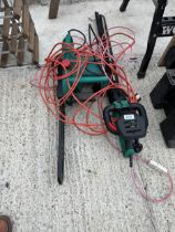 AN ELECTRIC HEDGE TRIMMER AND A BOSCH ELECTRIC CHAINSAW