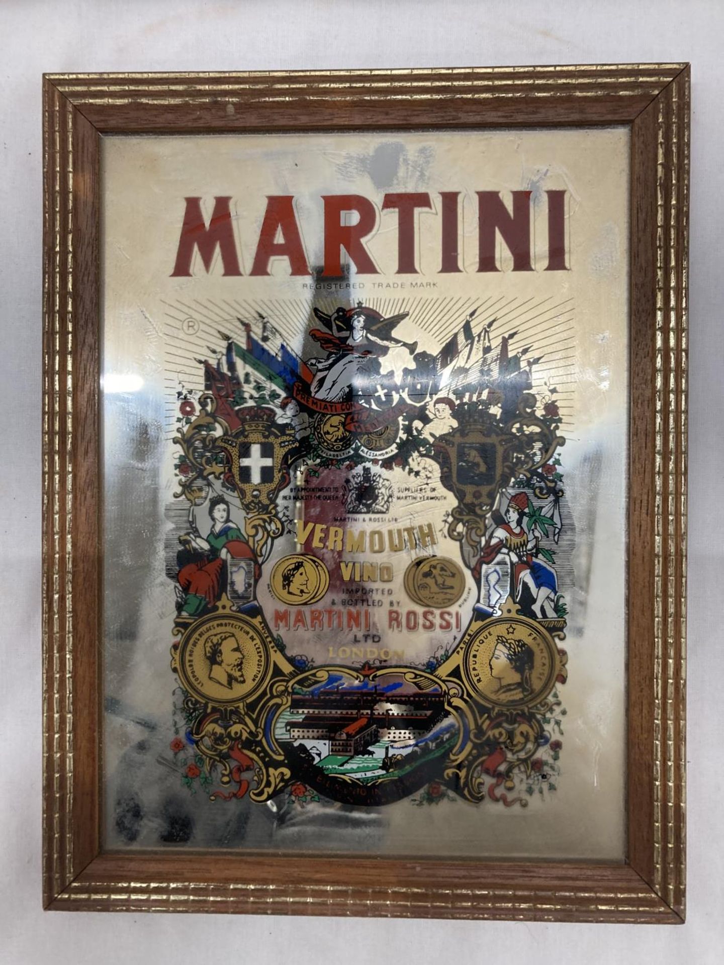 A SMALL VINTAGE MARTINI ROSSI ADVERTISING MIRROR, 20CM X 27CM - Image 2 of 2