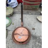 A VINTAGE COPPER BED WARMING PAN