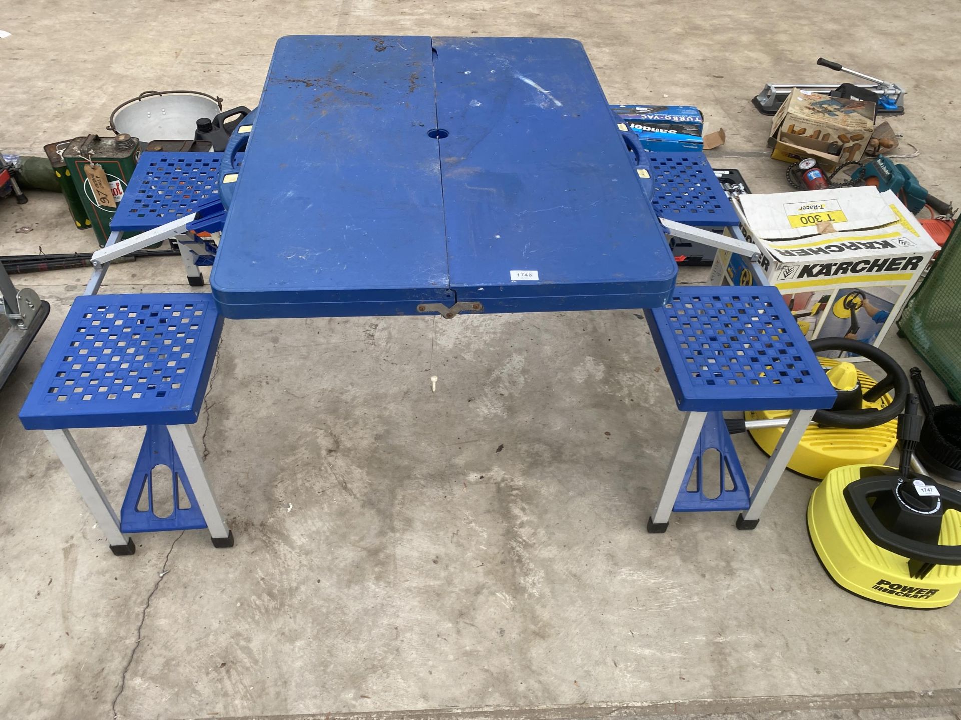 A FOLDING CAMPING PICNIC TABLE