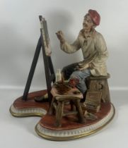 A CAPODIMONTE PORCELAIN FIGURE OF A PAINTER