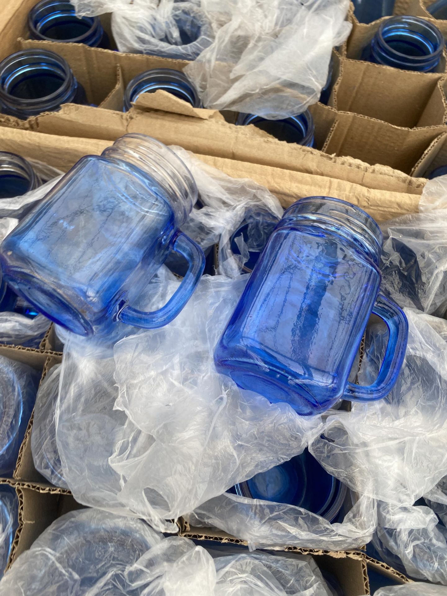 A LARGE QUANTITY OF AS NEW BLUE COLOURED DRINKING GLASSES - Image 2 of 2