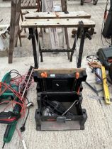 A FOLDING WORK MATE AND A BLACK AND DECKER TOOL BOX WITH WORKMATE