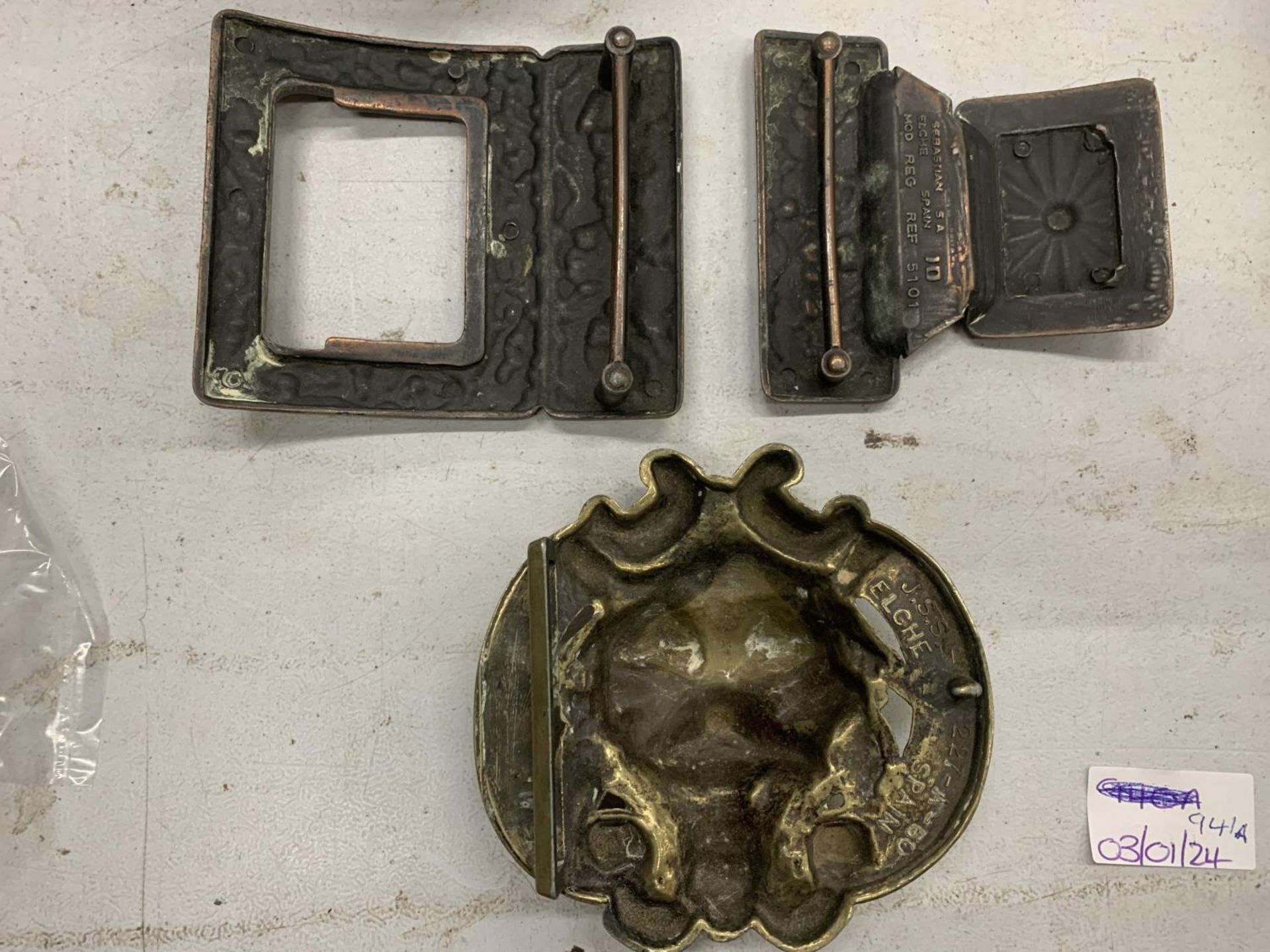 TWO LARGE ORNATE BELT BUCKLES - Image 3 of 3