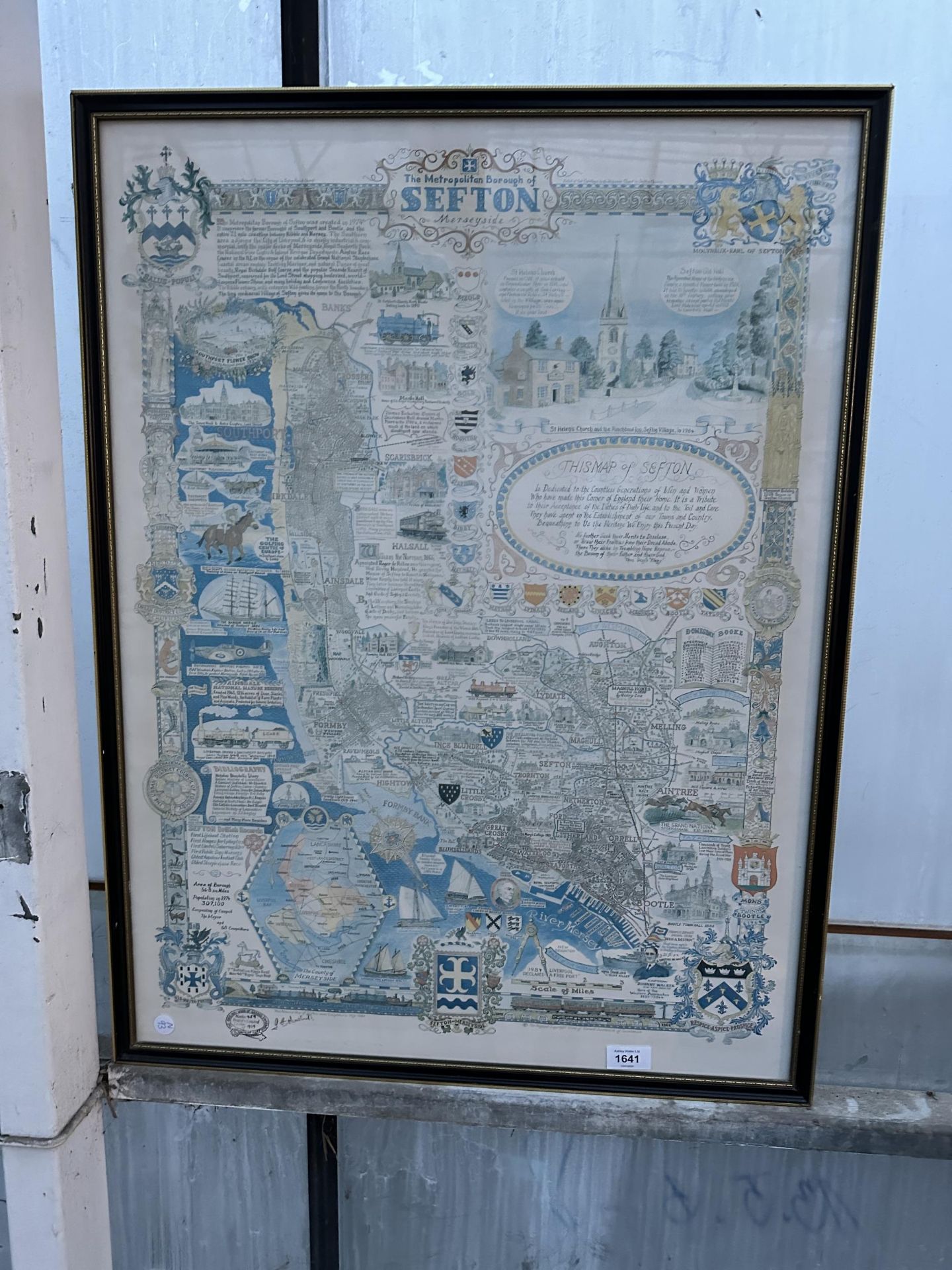 A FRAMED MAP AND HISTORY OF SEFTON