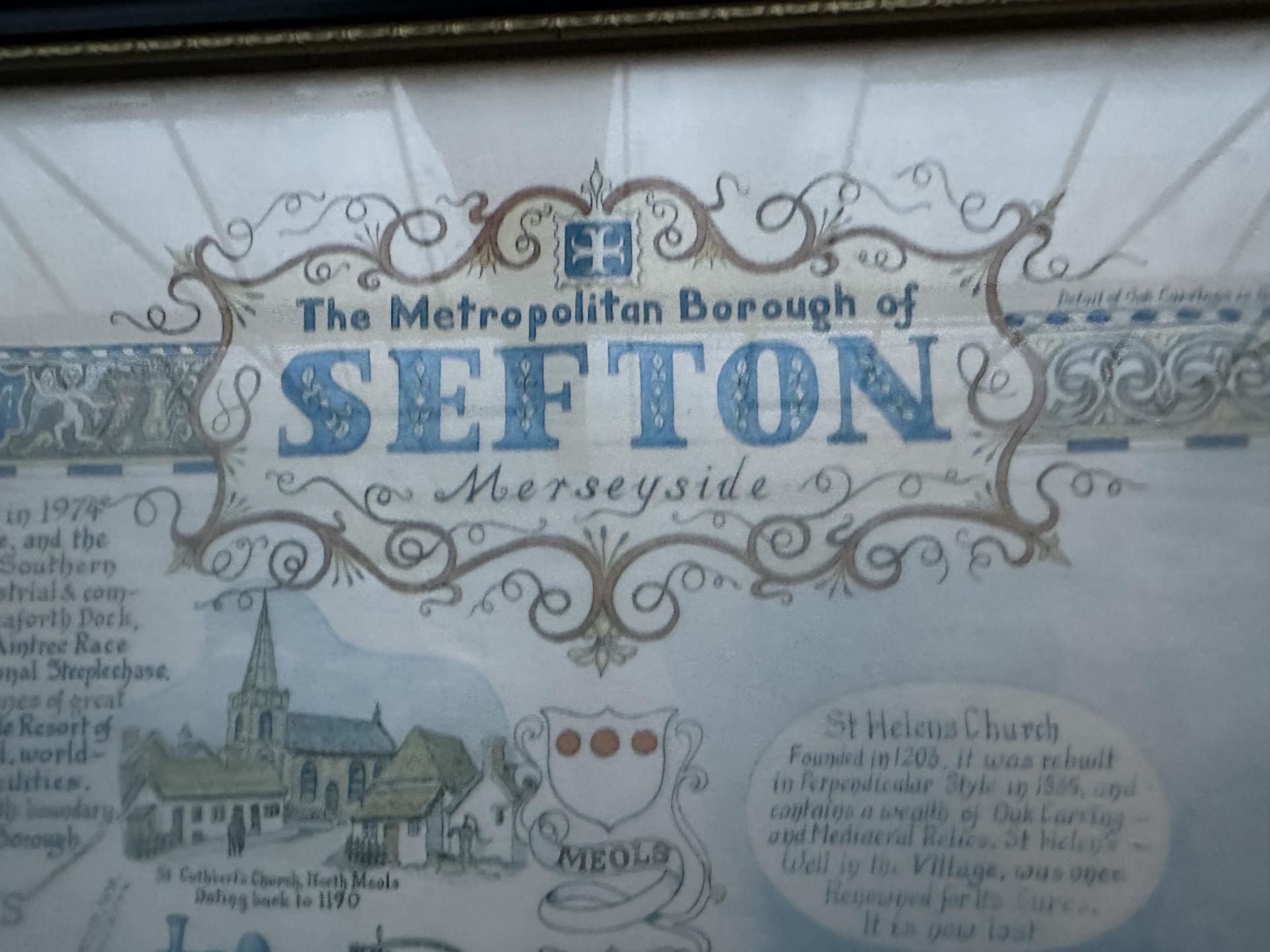 A FRAMED MAP AND HISTORY OF SEFTON - Image 2 of 3