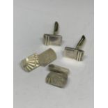 TWO PAIRS OF SILVER CUFFLINKS