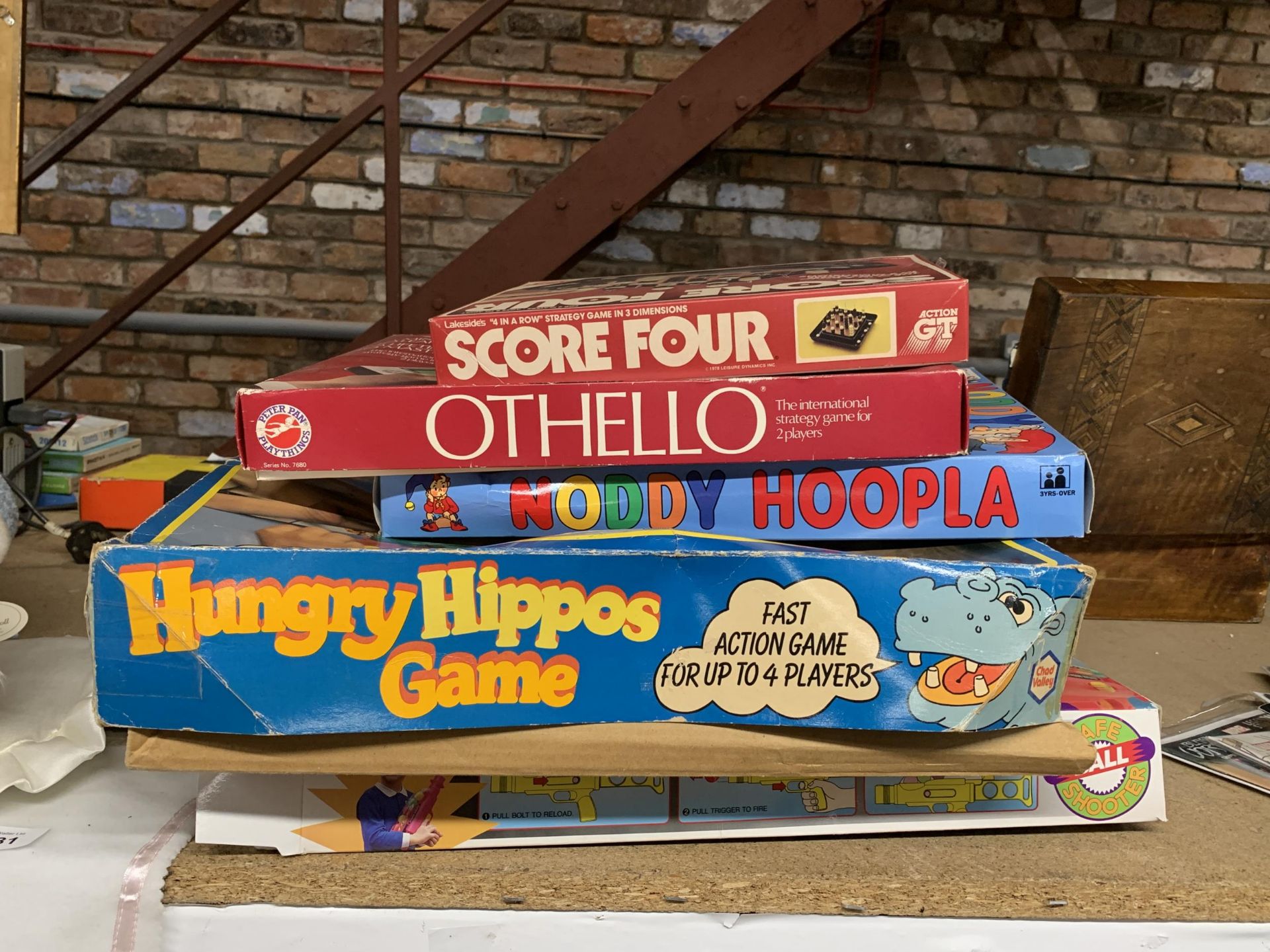 A GROUP OF BOARD GAMES, HUNGRY HIPPOS ETC