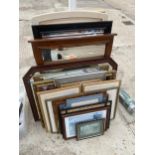 A LARGE ASSORTMENT OF FRAMED PRINTS AND MIRRORS