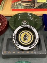 THREE CERAMIC ASHTRAYS TO INCLUDE HOLSTEN, CARLSBERG AND HOFMEISTER