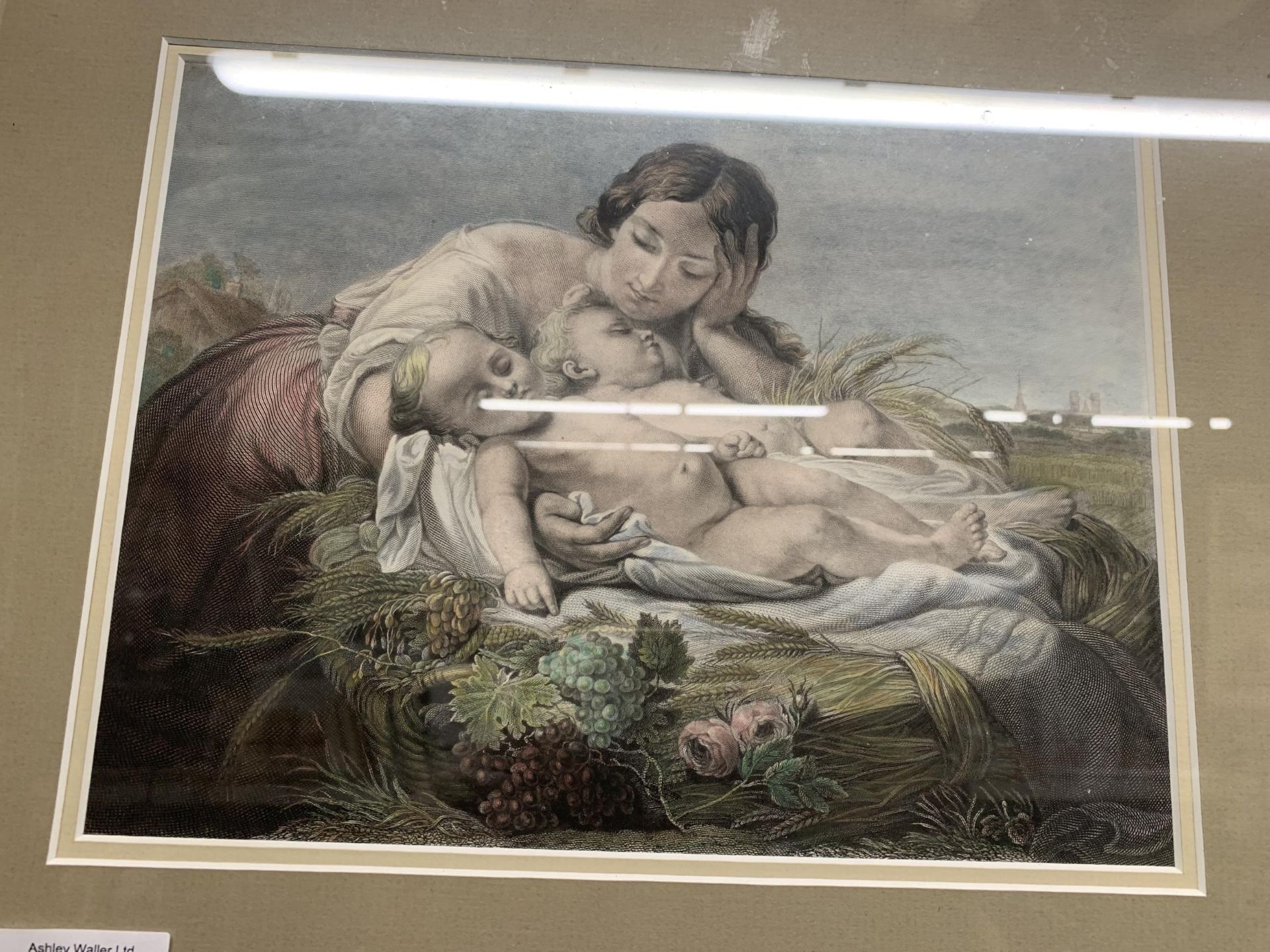 A FRAMED COLOUR ENGRAVING OF A MOTHER AND CHILDREN - Image 2 of 2