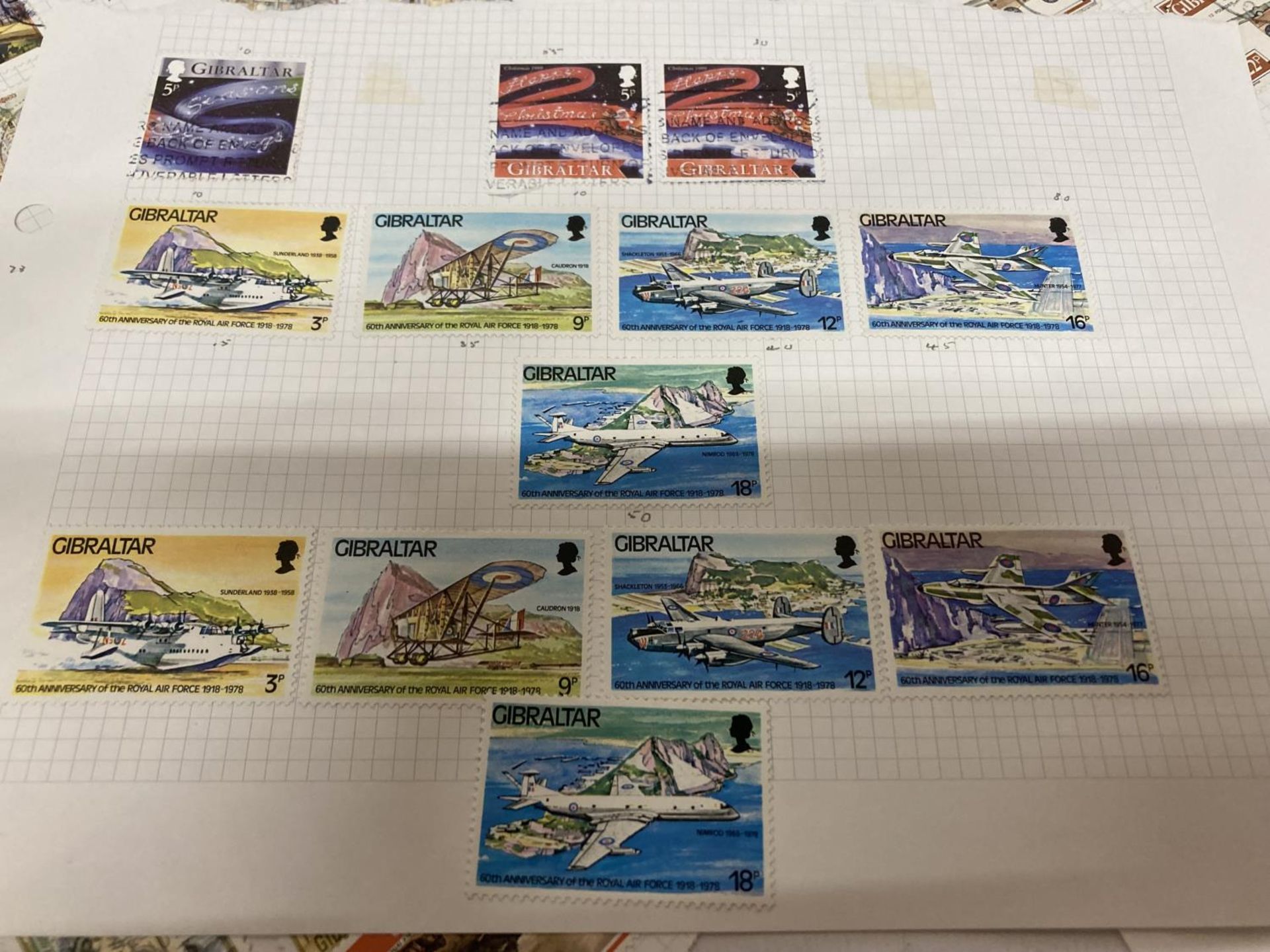 TEN PLUS SHEETS CONTAINING STAMPS FROM GIBRALTA - Image 3 of 6