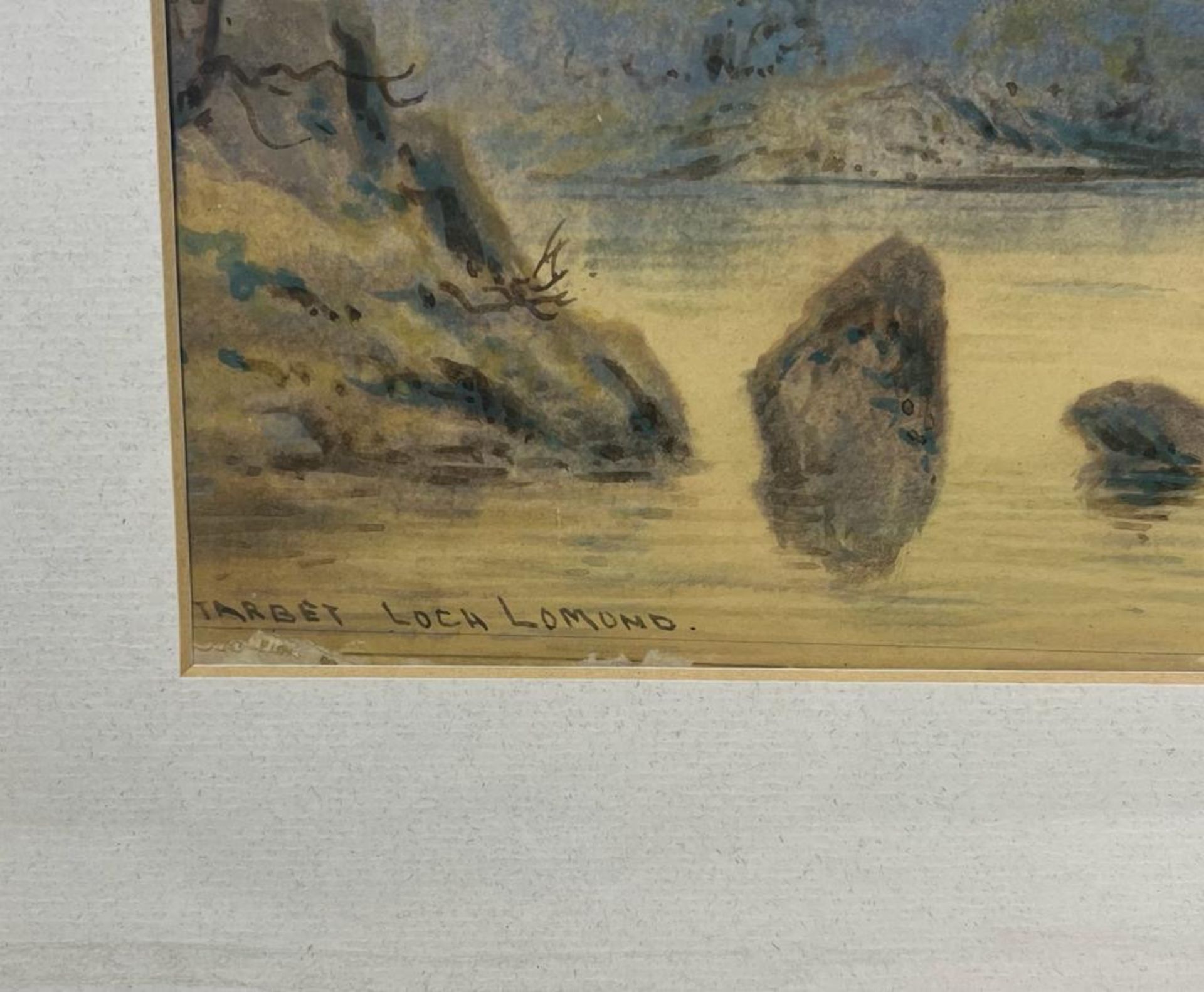 W.H MULLER, A WATERCOLOUR TITLED 'TARBET, LOCH LOMOND' IN GILT FRAME, 46 X 35 CM - Image 2 of 5