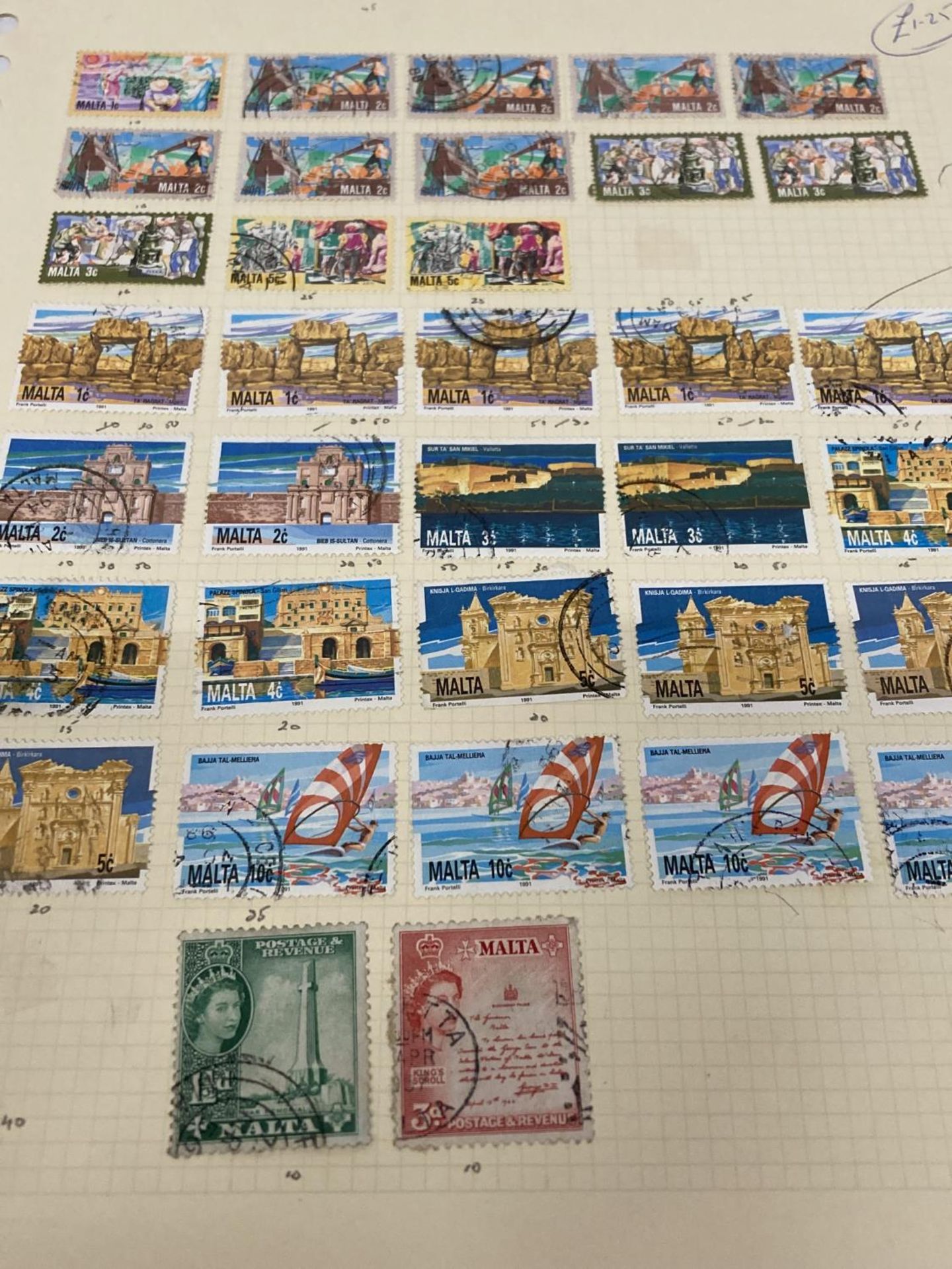 TEN PLUS SHEETS CONTAINING STAMPS FROM MALTA - Image 6 of 6