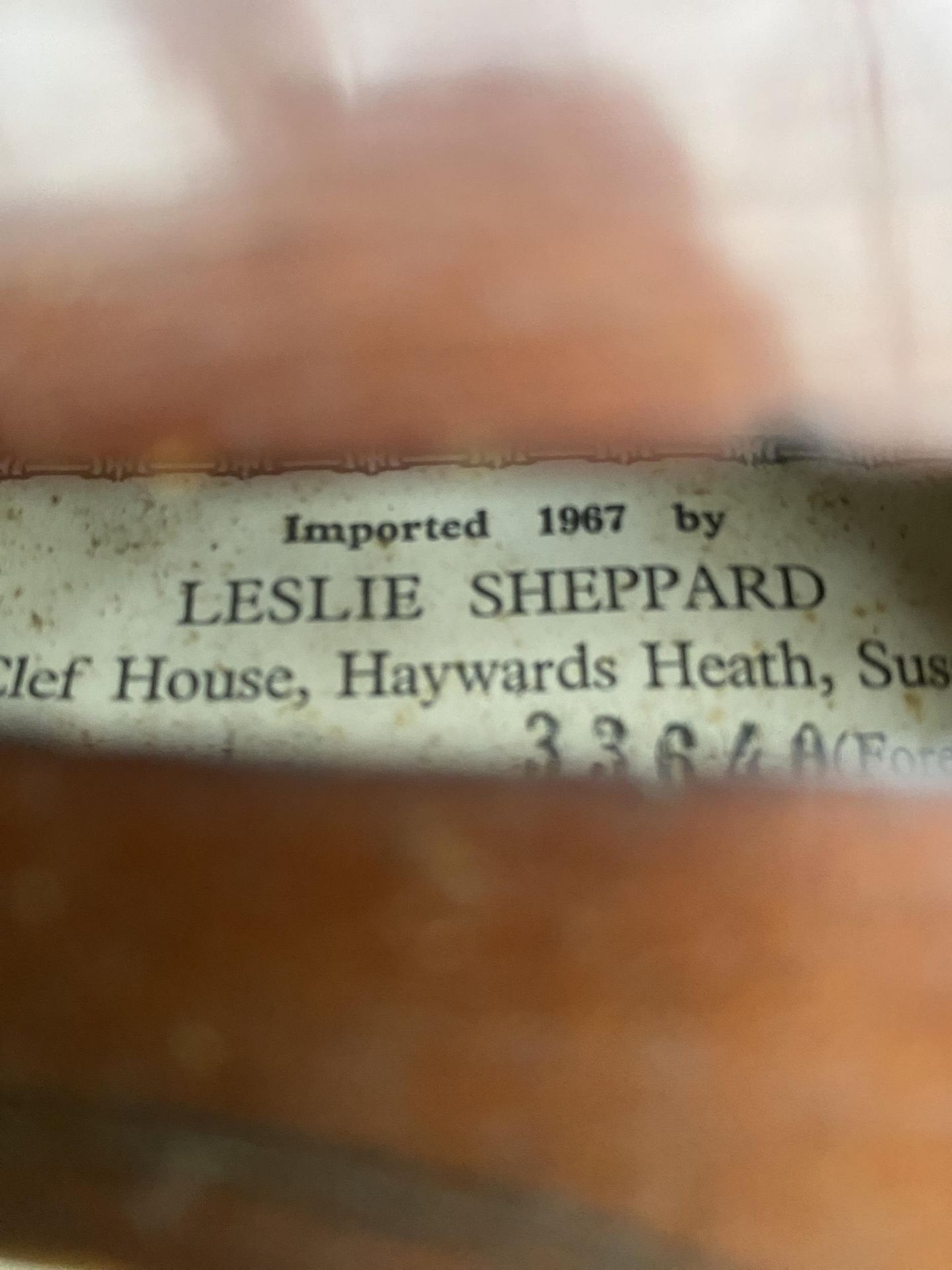 A CIRCA 1967 LESLIE SHEPPARD VIOLIN COMPLETE WITH BOW - Image 3 of 4
