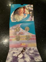 THE OFFICIAL SOUVENIR COIN SET , 2002 COMMONWEALTH GAMES , MANCHESTER . THE PACK CONTAINS THE