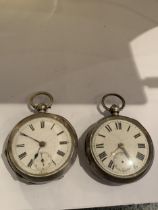 TWO GENTS HALLMARKED SILVER OPEN FACE POCKET WATCHES GROSS WEIGHT 269.10 GRAMS