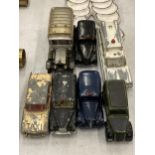 A QUANTITY OF VINTAGE DIE-CAST CARS TO INCLUDE DINKY AND CORGI - 7 IN TOTAL