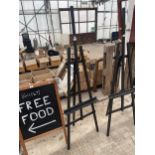 A WOODEN BLACK ARTIST EASEL