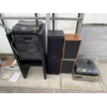 AN ASSORTMENT OF STEREO ITEMS TO INCLUDE TECHNICS AMPLIFIER, CD PLAYER AND SPEAKERS ETC