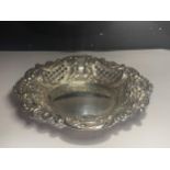 A HALLMARKED LONDON SILVER PIERCED OVAL DISH