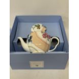 A BOXED WEDGWOOD TEAPOT BUTTERFLY BLOOM