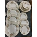 A COLLECTION OF MINTONS 'YORK' PATTERN TABLEWARES, DINNER PLATES ETC