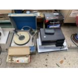 AN ASSORTMENT OF ITEMS TO INCLUDE DVD PLAYERS AND A RECORD PLAYER ETC