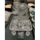 A GROUP OF CUT AND FURTHER GLASS WARES, QUEEN VICTORIA GOBLET ETC