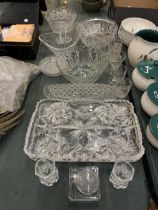 A GROUP OF CUT AND FURTHER GLASS WARES, QUEEN VICTORIA GOBLET ETC