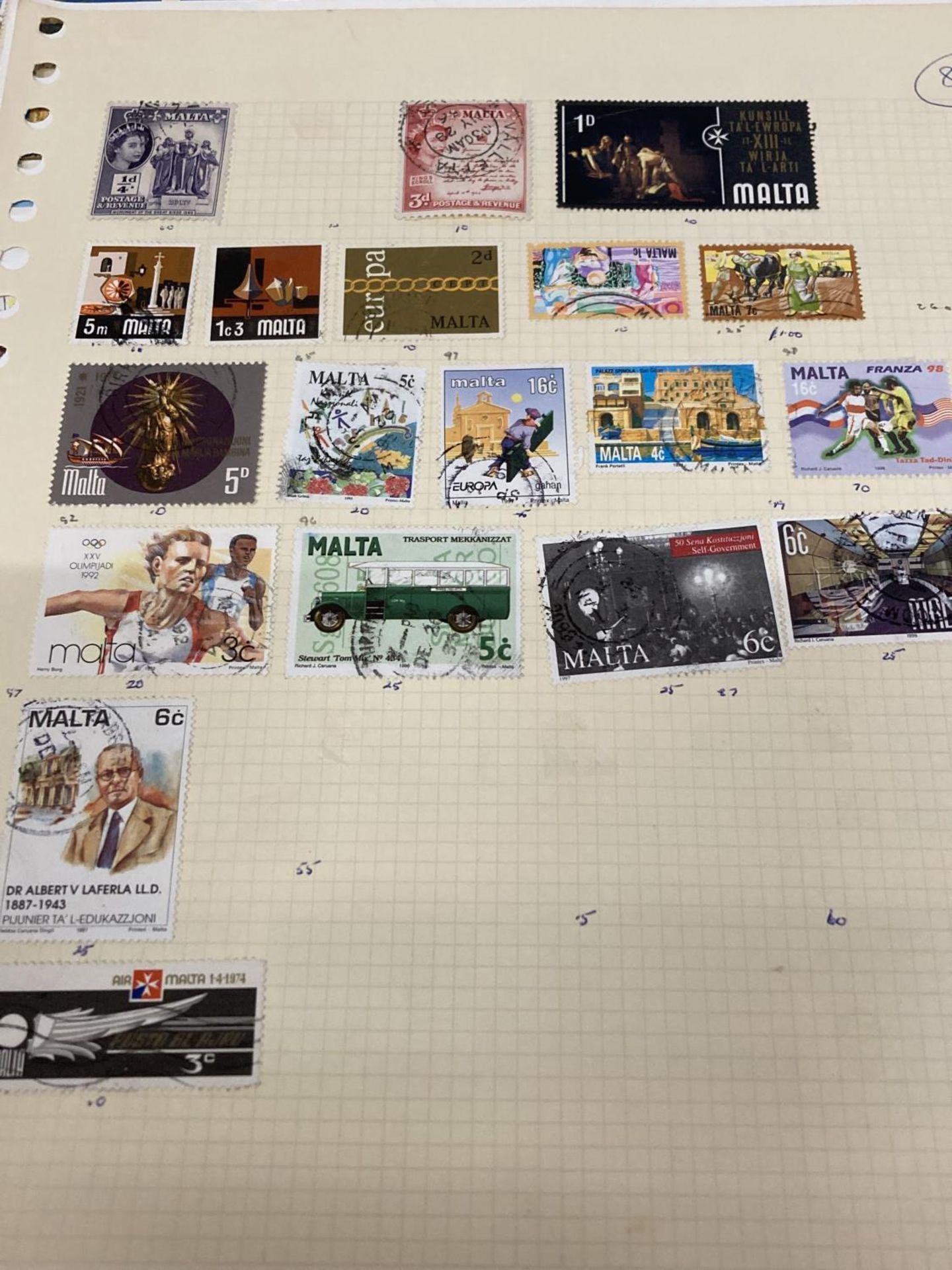 TEN PLUS SHEETS CONTAINING STAMPS FROM MALTA - Image 3 of 6