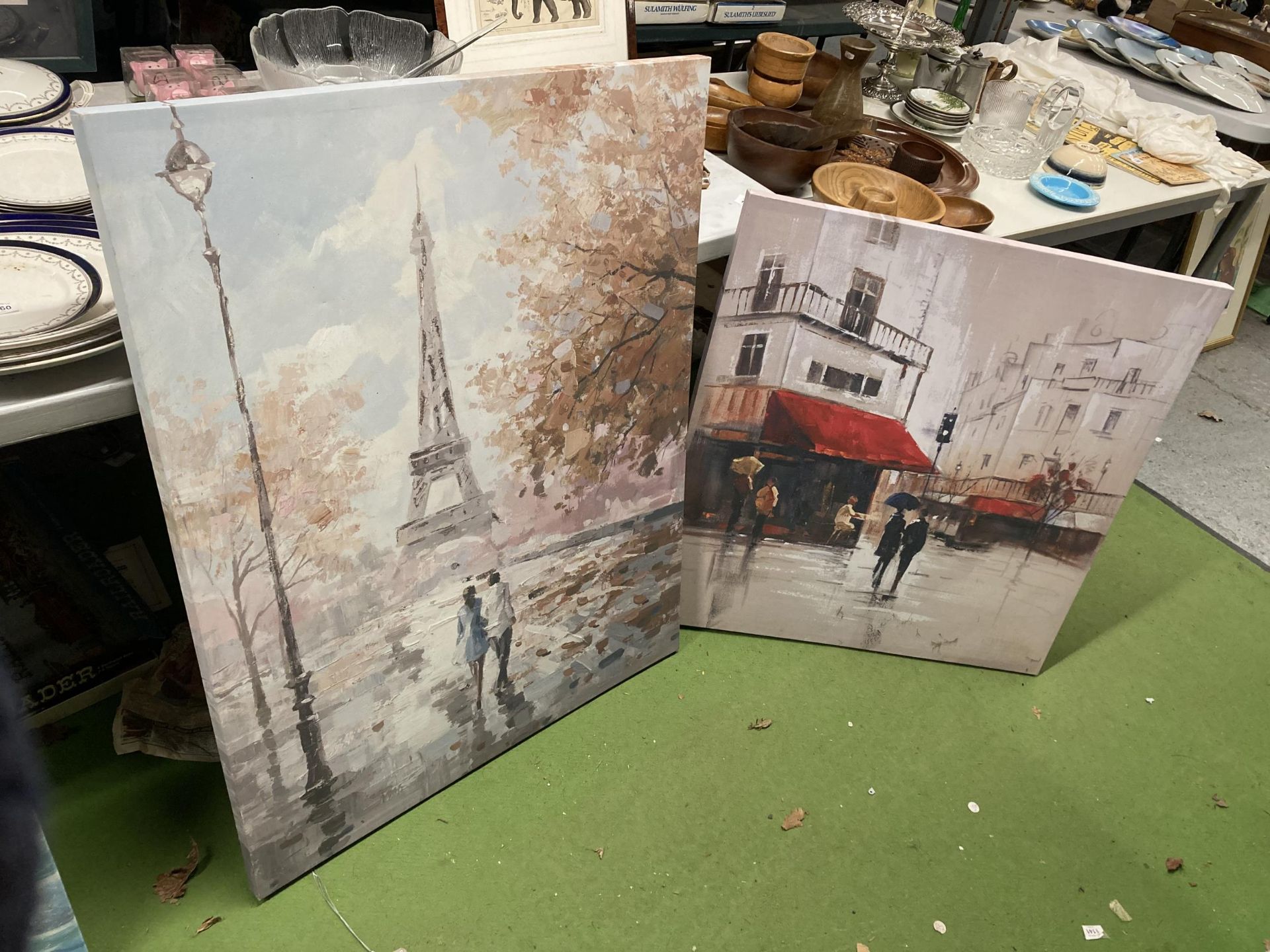 TWO LARGE CANVAS PRINTS OF PARIS