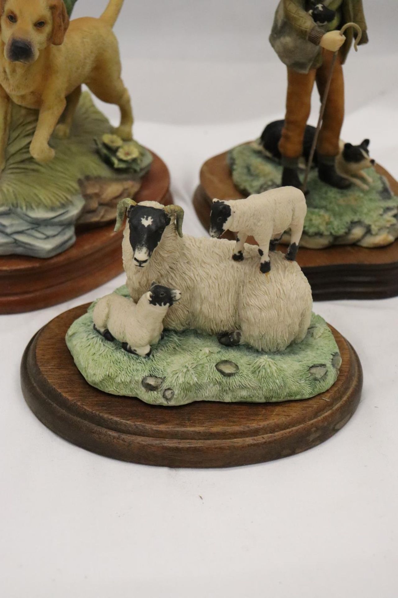 TWO BORDER FINE ARTS FIGURES ON WOODEN BASES TO INCLUDE SHEEP AND A FARMER WITH A SHEEP DOG, BOTH - Image 3 of 6