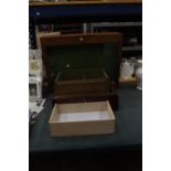 THREE VINTAGE GLASS TOPPED DISPLAY BOXES PLUS ONE OTHER