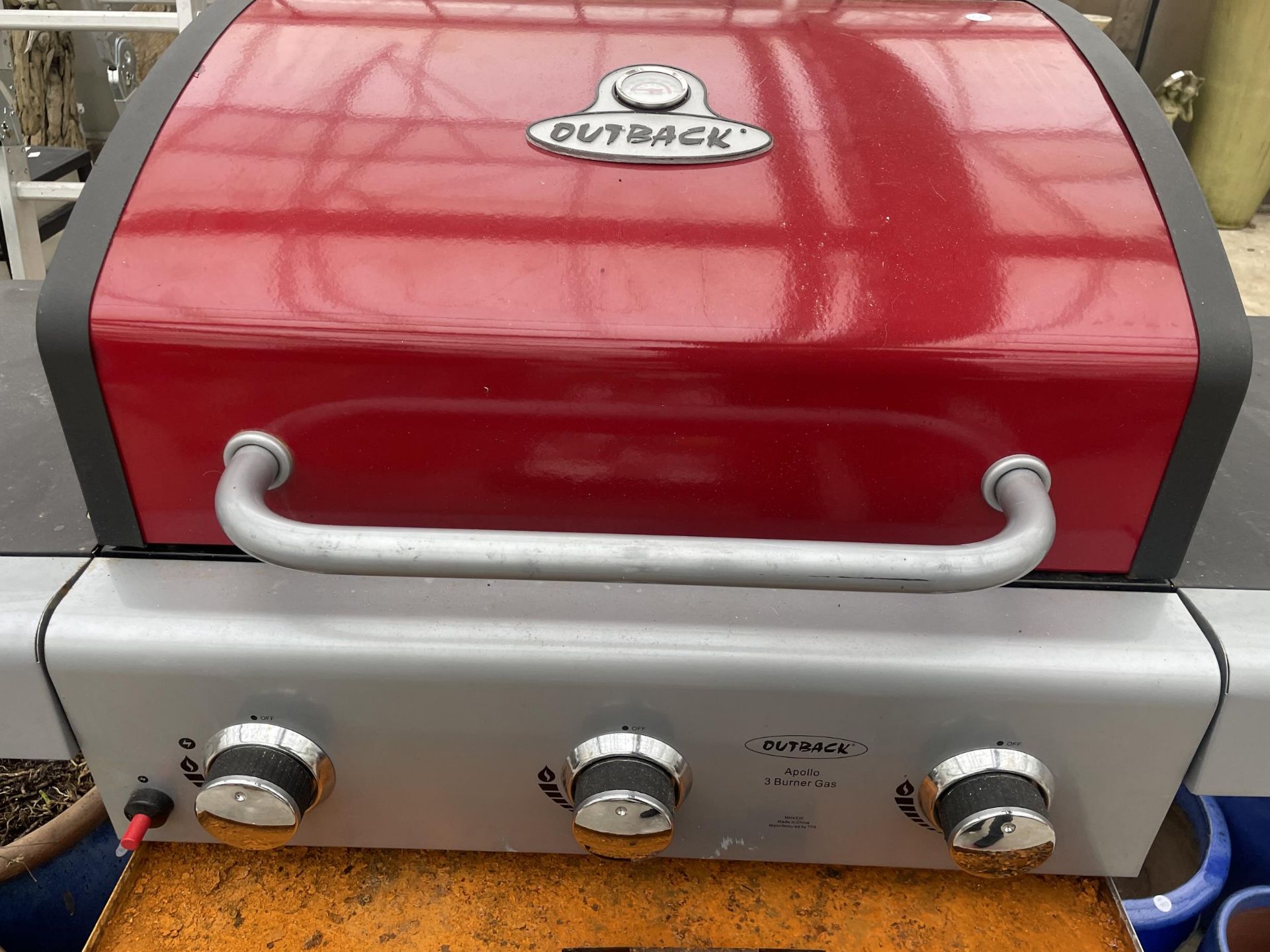 AN OUTBACK APOLLO THREE BURNER GAS BBQ - Image 2 of 3