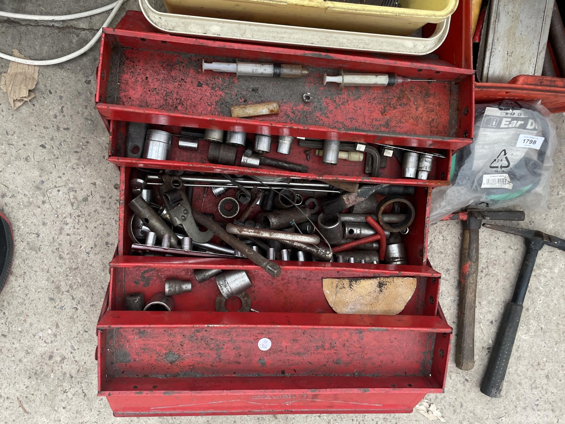 THREE TOOLBOXES AND CONTENTS TO INCLUDE SOCKET SETS, FILES, HAMMERS, ETC - Image 3 of 4