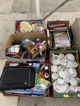AN ASSORTMENT OF HOUSEHOLD CLEARANCE ITEMS TO INCLUDE CERAMICS AND BOOKS ETC