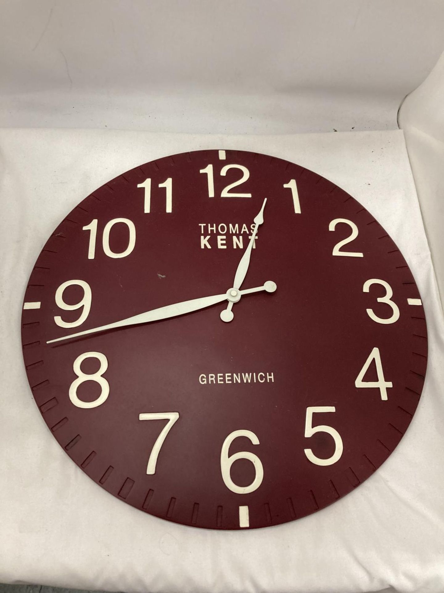 A LARGE CERAMIC THOMAS KENT GREENWICH WALL CLOCK