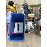 AN ASSORTMENT OF HOUSEHOLD CLEARANCE ITEMS TO INCLUDE TOOLS AND ELECTRICALS ETC