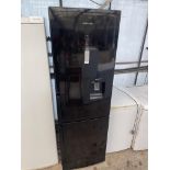 A TALL BLACK SAMSUNG UPRIGHT FRIDGE FREEZER WITH WATER DISPENSER