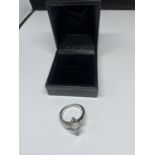 A LADIES SILVER DRESS RING, BOXED