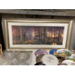 A DORMA GOLDEN COPPICE DAWN FRAMED PRINT