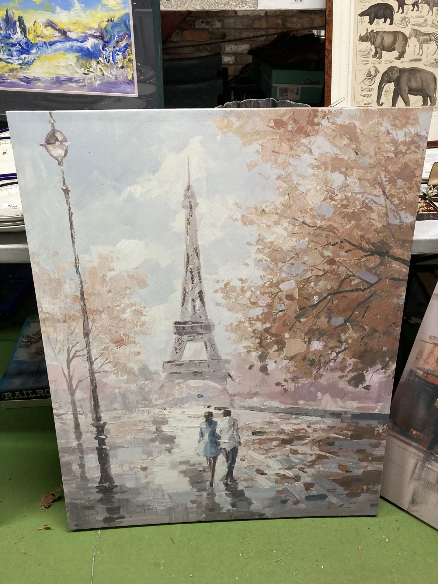 TWO LARGE CANVAS PRINTS OF PARIS - Image 2 of 3