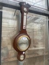 A MAHOGANY CASED WALL BAROMETER