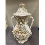 A COALBROOK DALE TWO HANDLED FLORAL POT