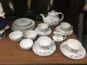 A VINTAGE FLORAL BONE CHINA TEASET