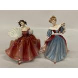 TWO ROYAL DOULTON FIGURINES "FIRST WALTZ" HN2862 AND "FIGURE OF THE YEAR AMY" HN2216