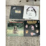 FOUR VARIOUS VINYL RECORDS TO INCLUDE T-REX AND THE ROLLING STONES