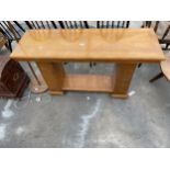 AN ART DECO STYLE HARDWOOD CONSOLE TABLE, 50" WIDE